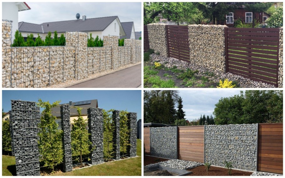 Фасад из габионов