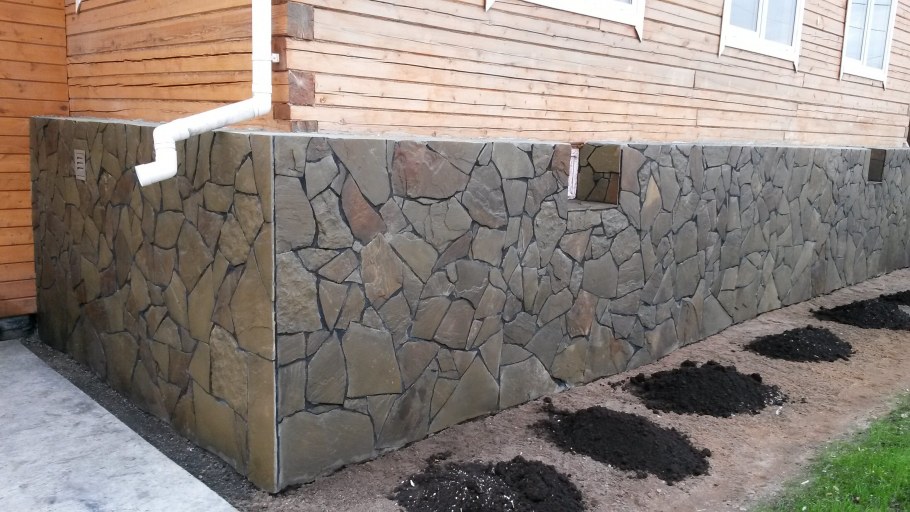 Фундамент из габионов для дома
