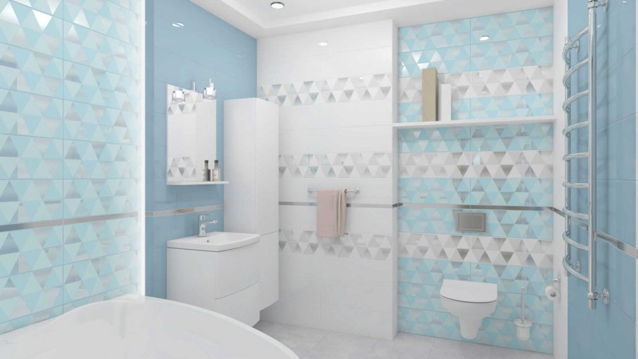 Санузел в пастельных тонах