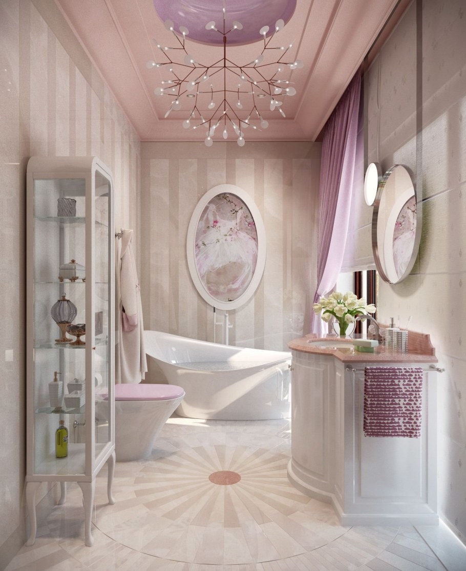 Санузел в пастельных тонах