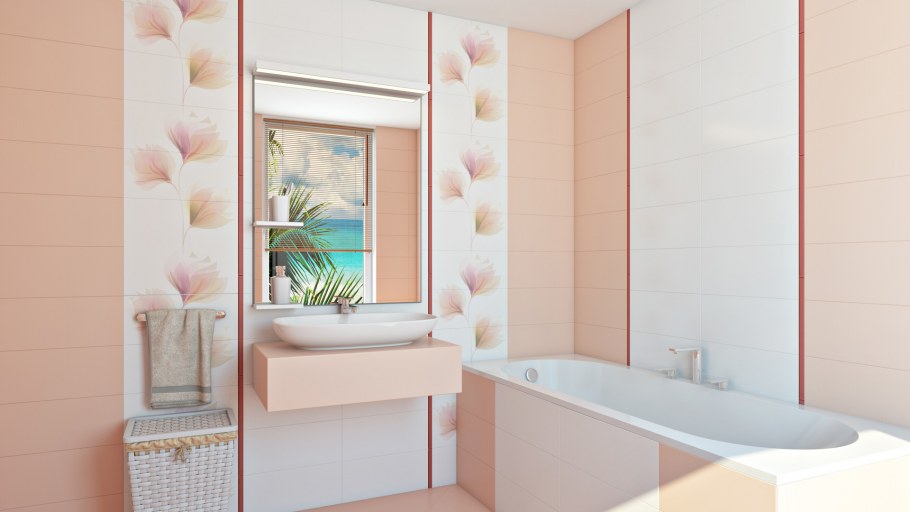 Ванная в лавандовых тонах