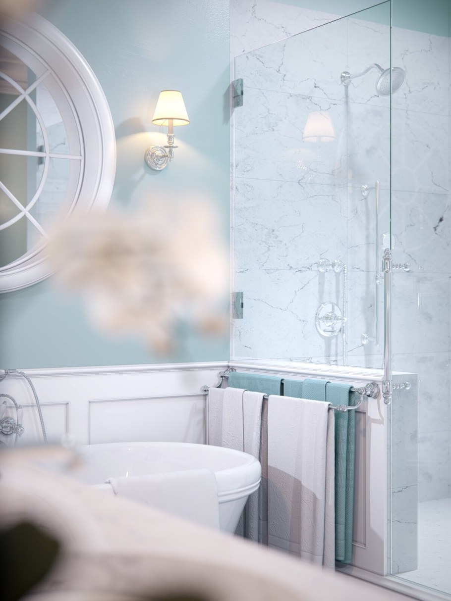 Ванная в пастельных тонах