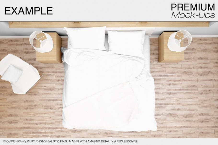 Большая кровать вид сверху