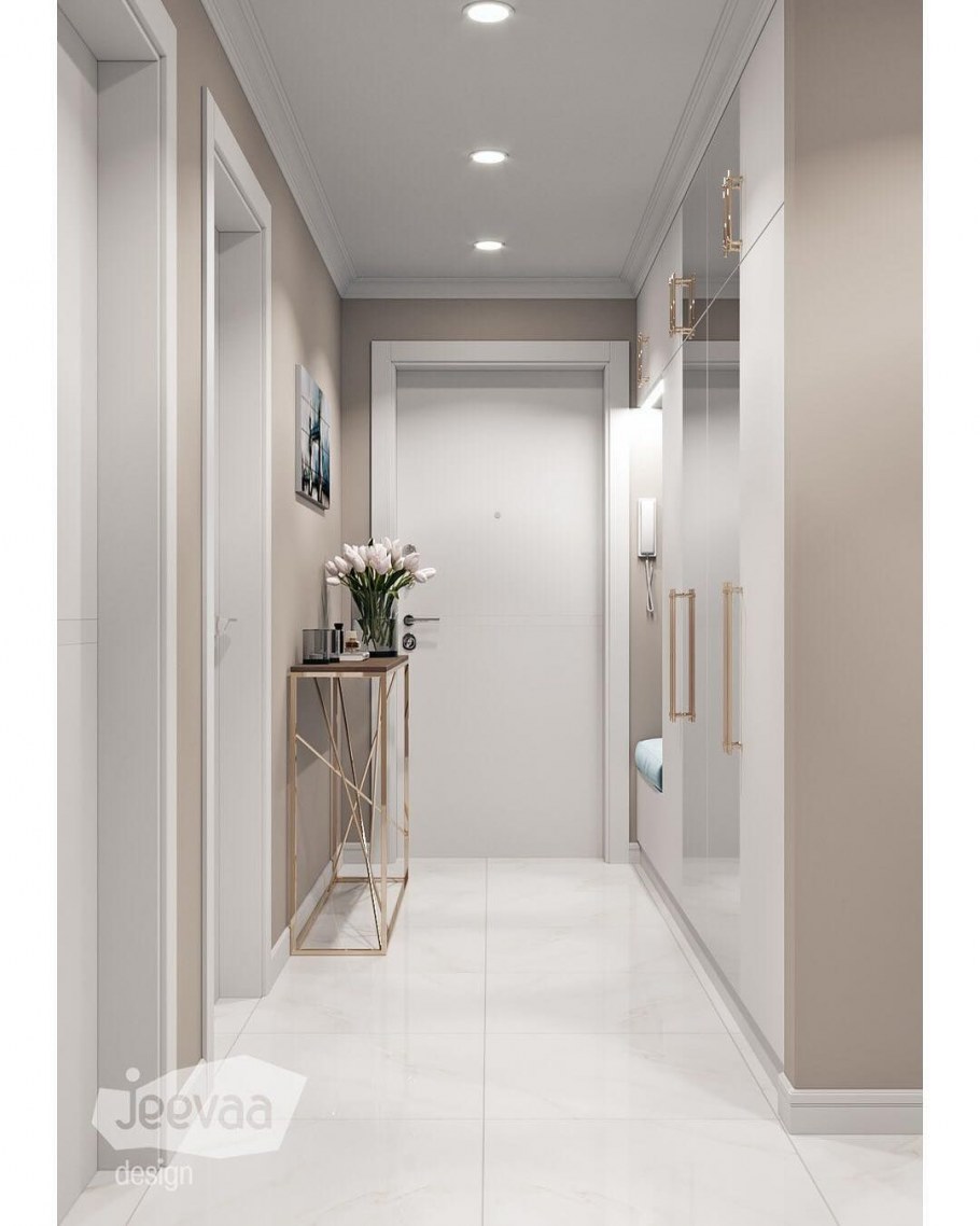 Прихожая в современном стиле серая