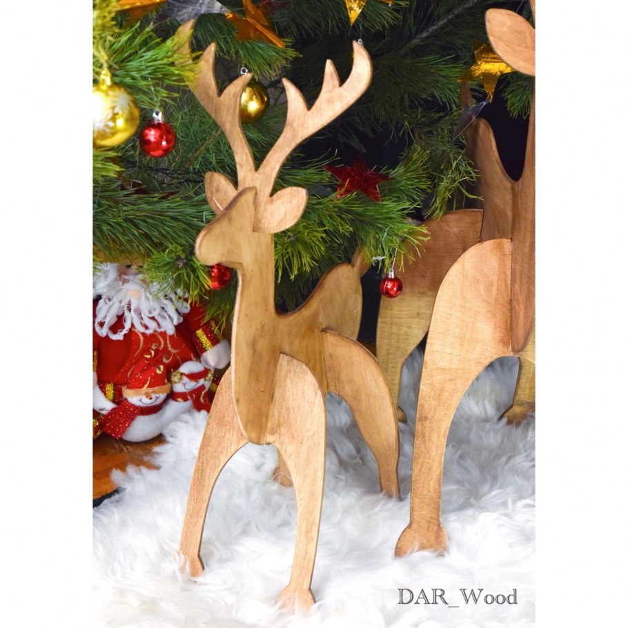 Деревянные игрушки на елку олень