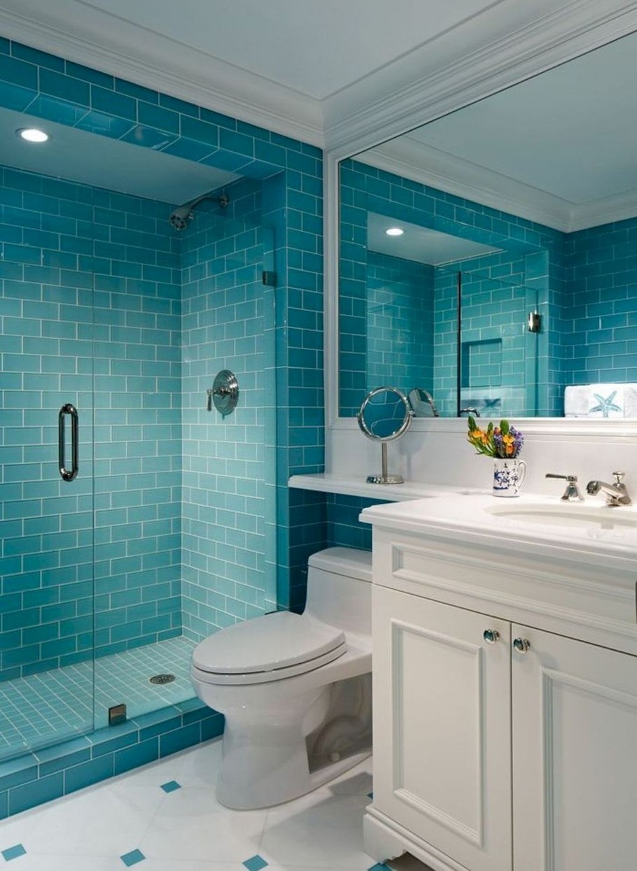 Ванная в голубых тонах