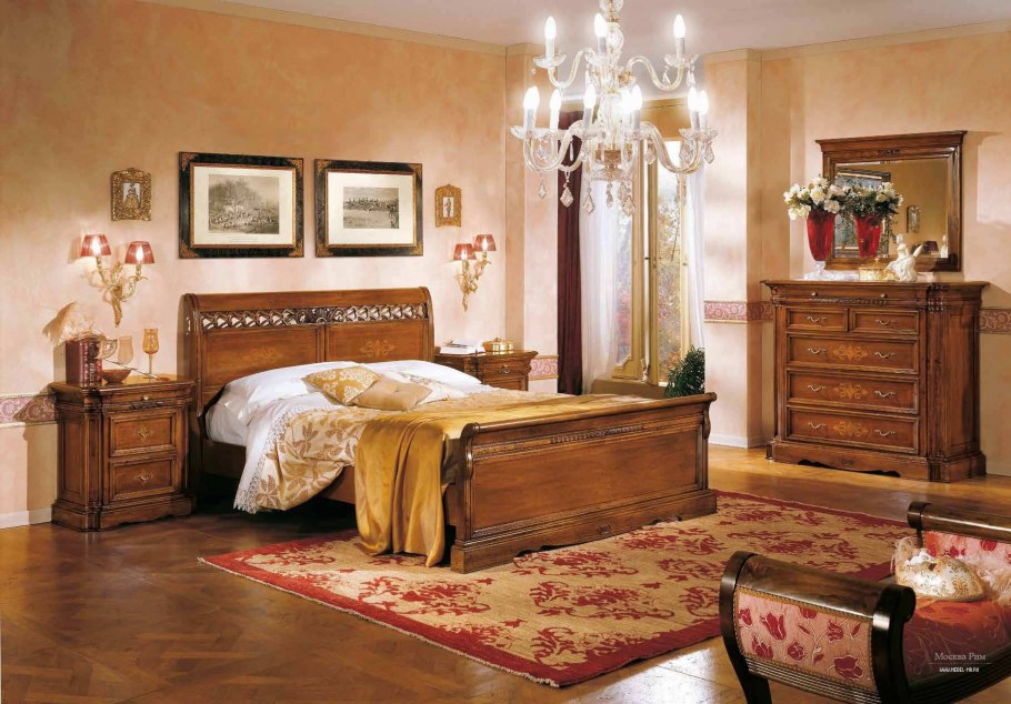 Спальня классика темная мебель