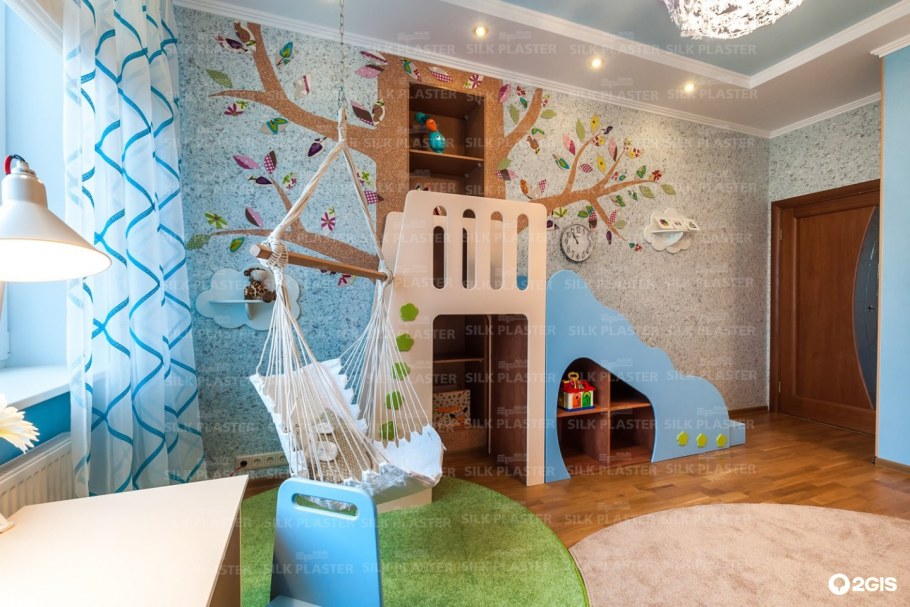 Детская в желто-зеленых тонах