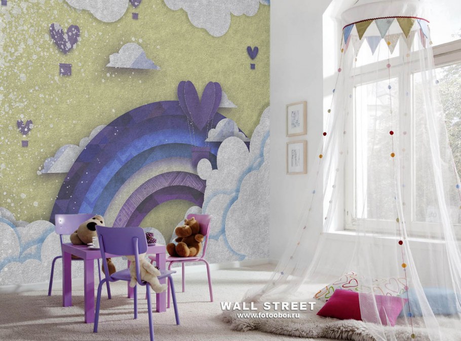 Два полотна фотообоев в детской