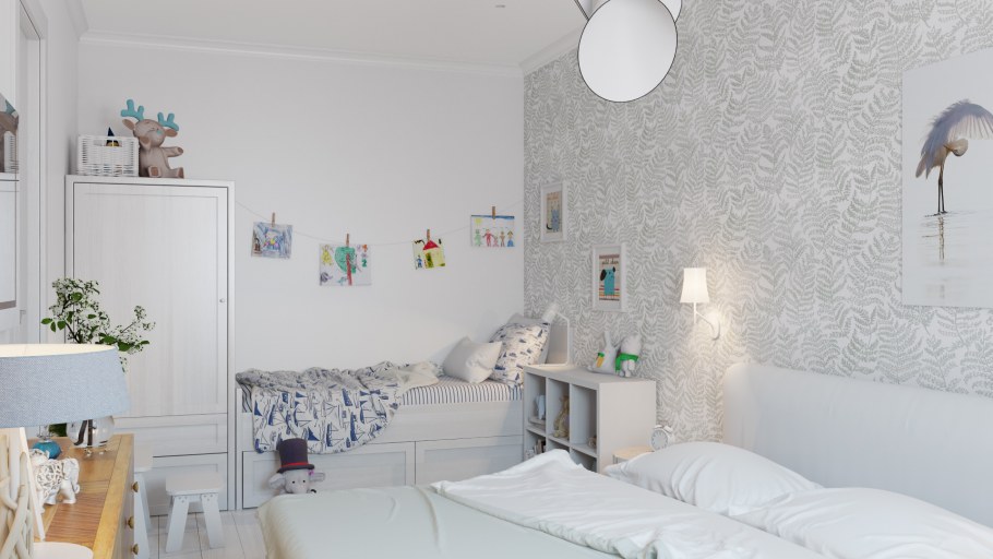 Бирюзовый цвет в интерьере детской