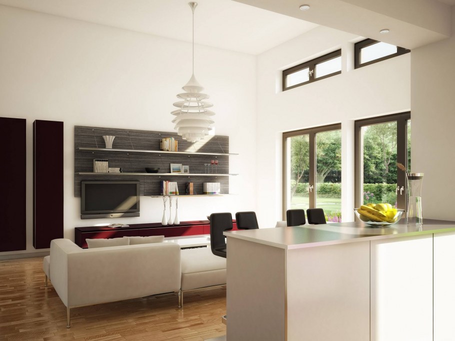 Просторная кухня в стиле Баухауз