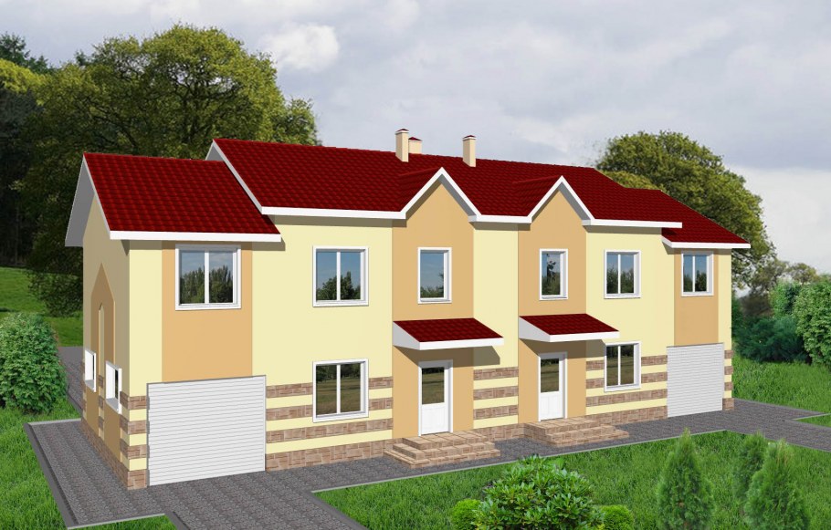 Проекты двухквартирных домов
