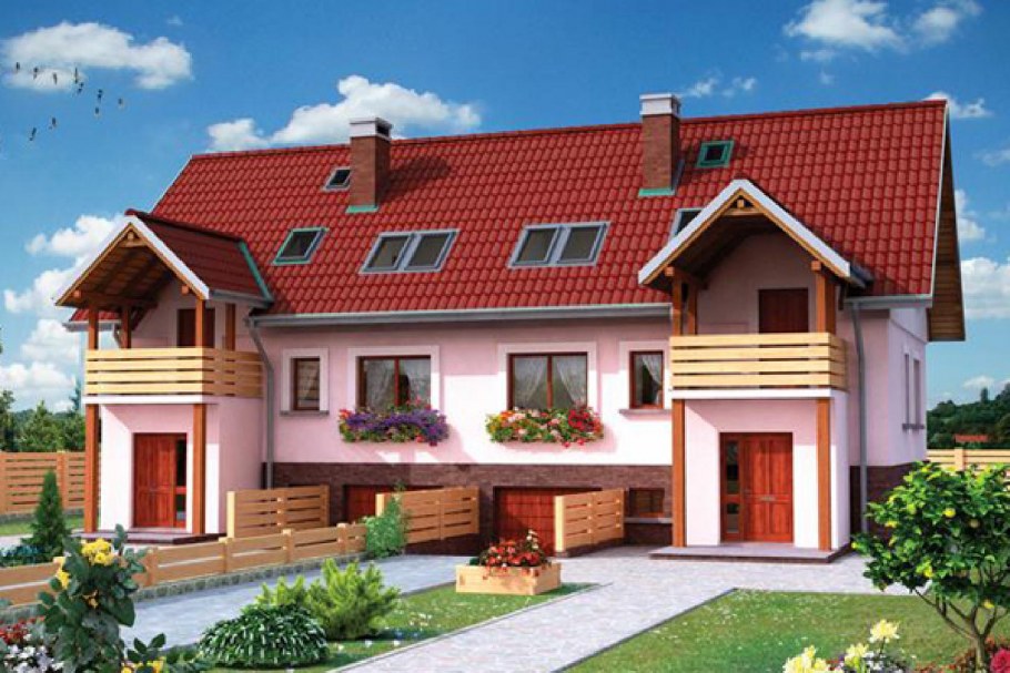 Двухквартирный двухэтажный дом