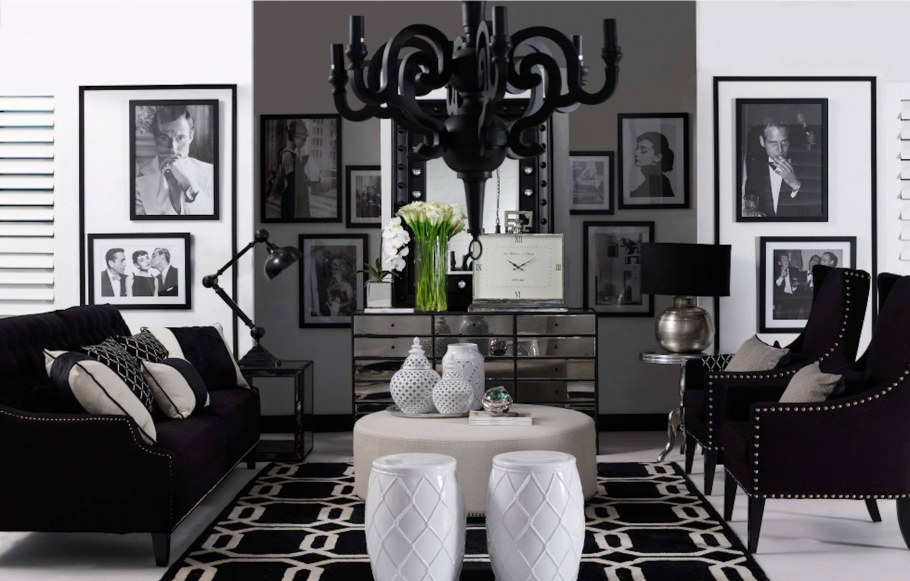 Монохром интерьер черно белый