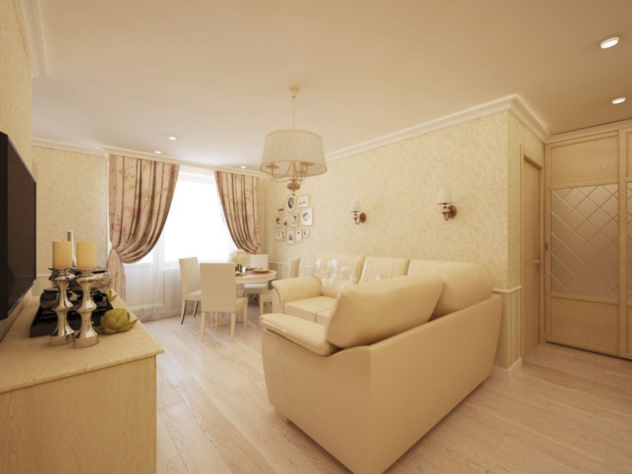 Интерьер двухкомнатной квартиры 54 кв.м в классическом стиле