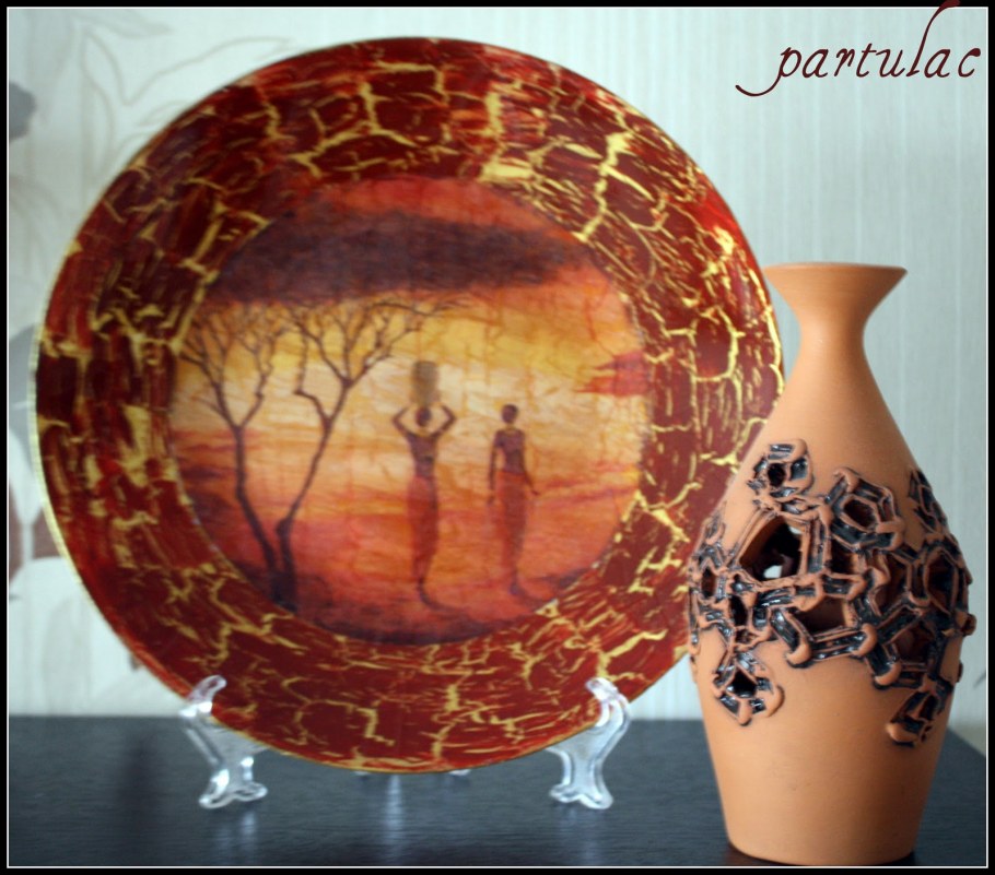 Декупаж тарелок Африка