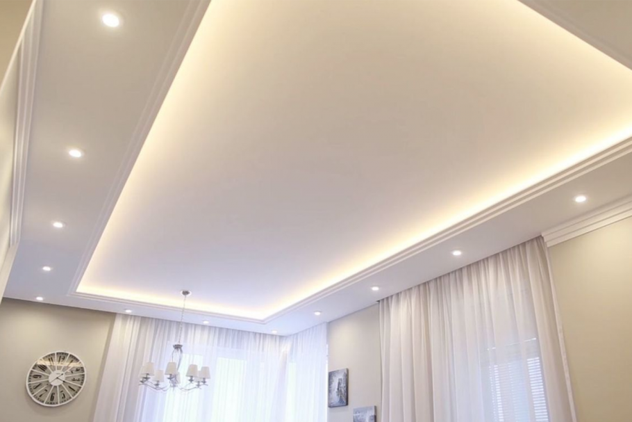 Двухуровневые натяжные потолки