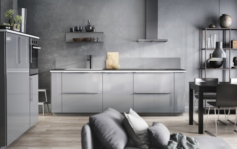 Кухня икеа Рингульт серый