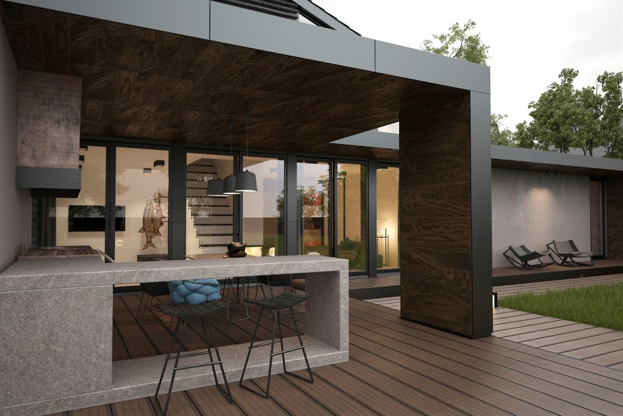 Интерьер загородного дома в стиле Хай тек