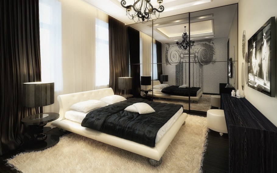 Черно белый интерьер