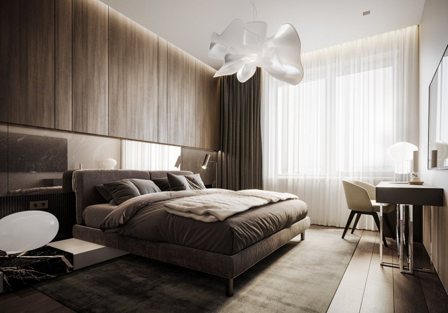 Гостиная в бежево черных тонах