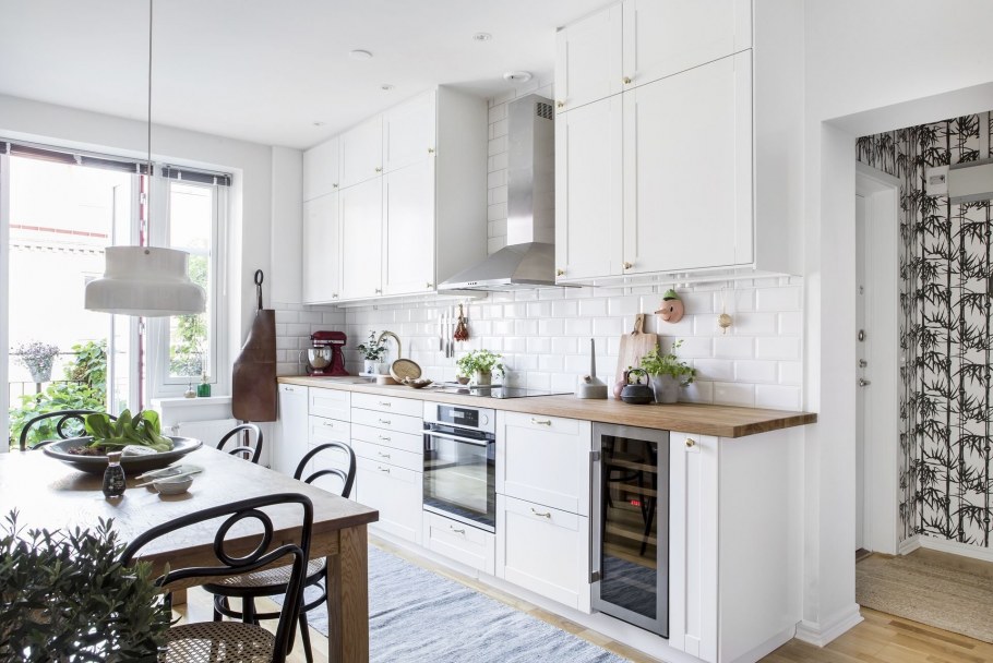 Кухня в стиле Сканди зеленая