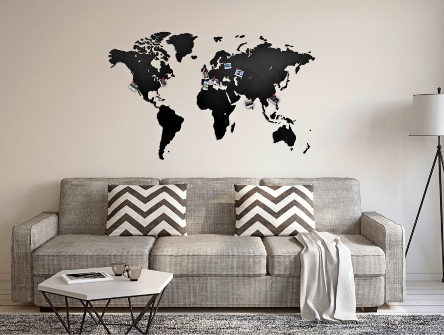 Карта мира из дерева Map Wall decoration