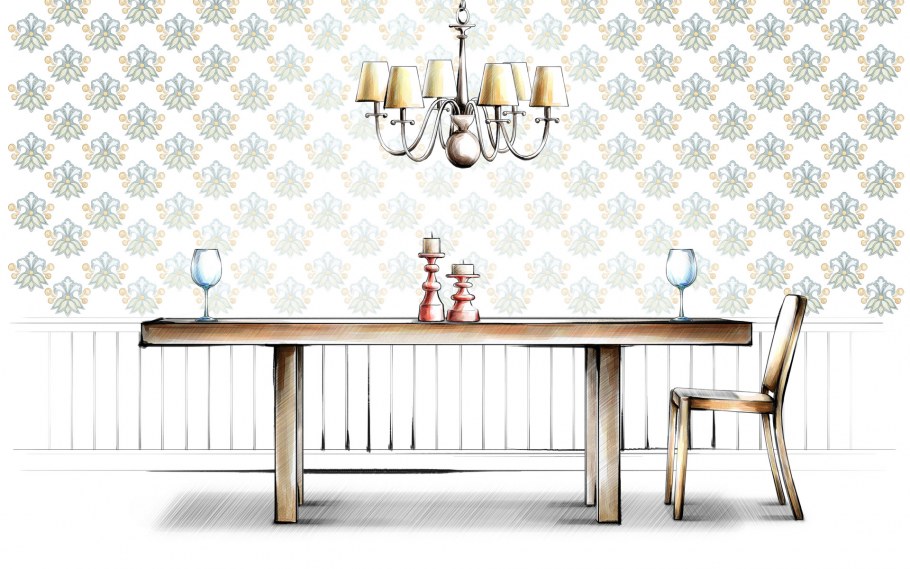 Обои с графическим рисунком