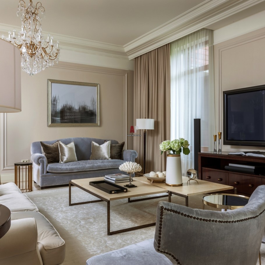 Гостиная в стиле американская классика современная