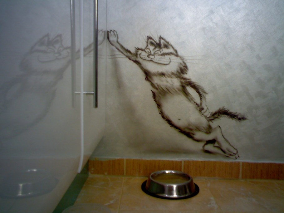 Роспись стен в туалете