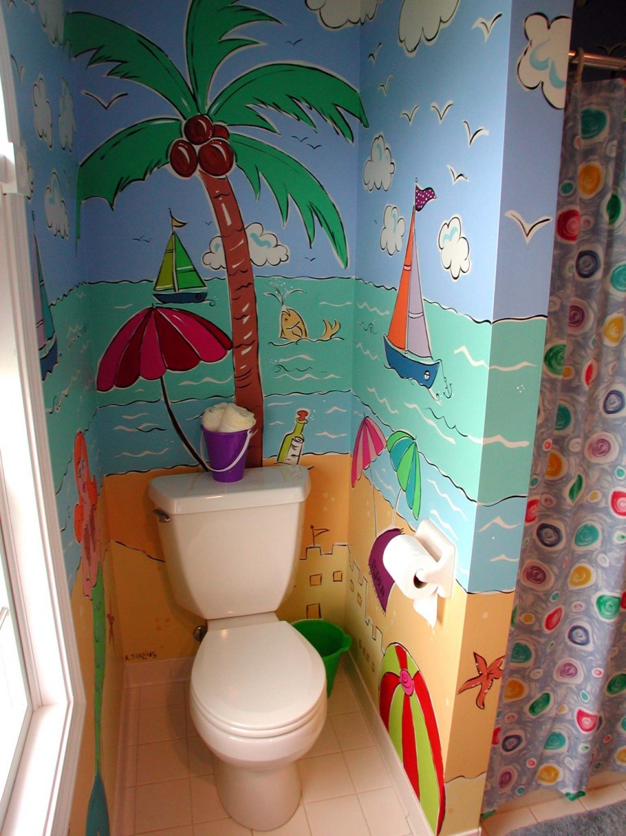 Туалет Раскрашенные стены