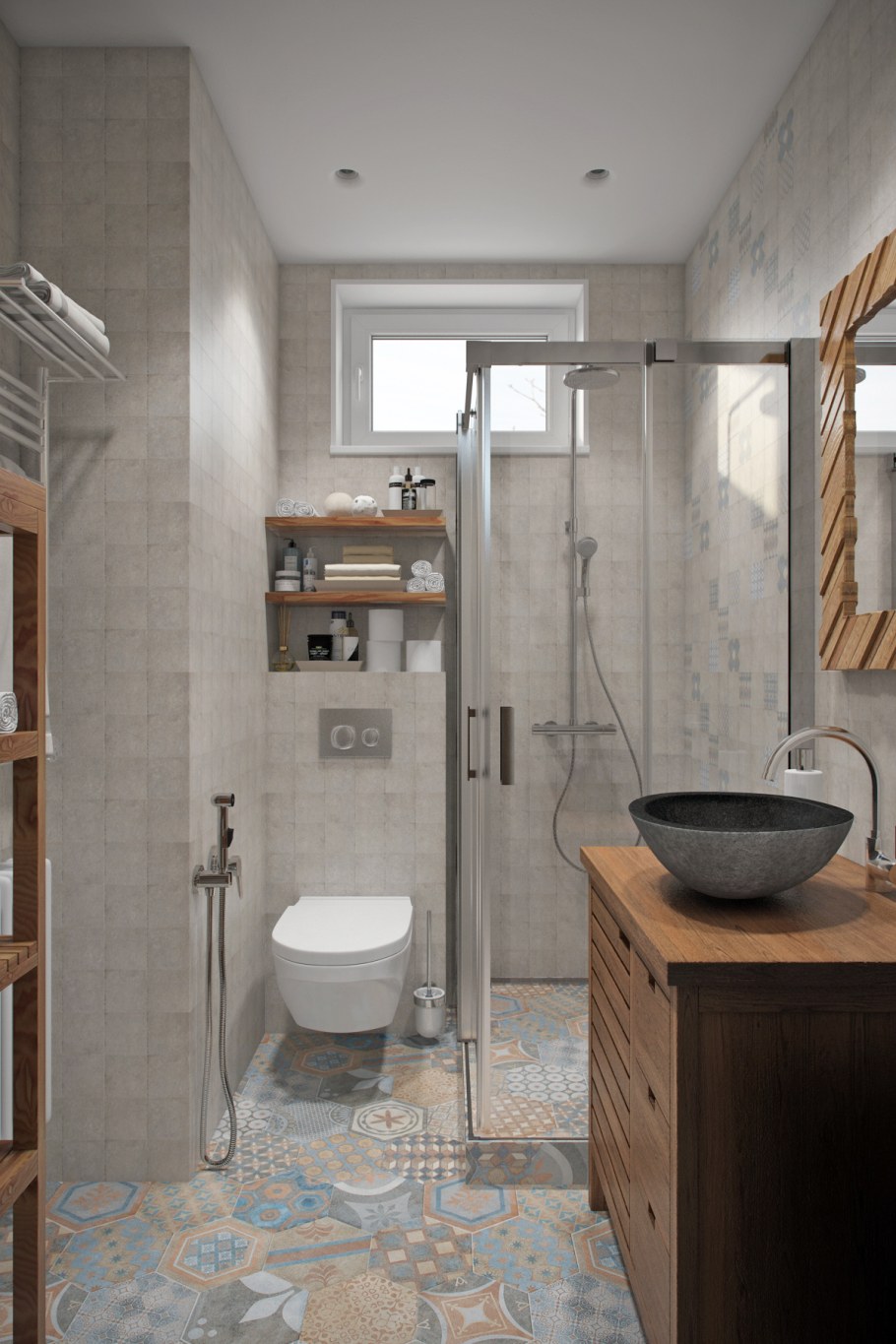 Узкие душевые комнаты