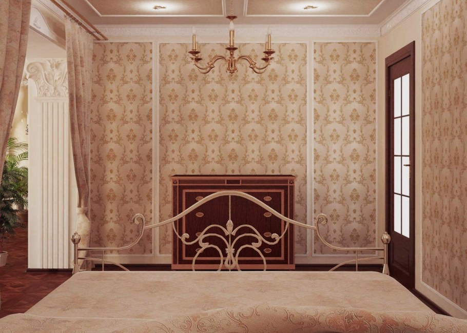 Вставка из обоев на стене