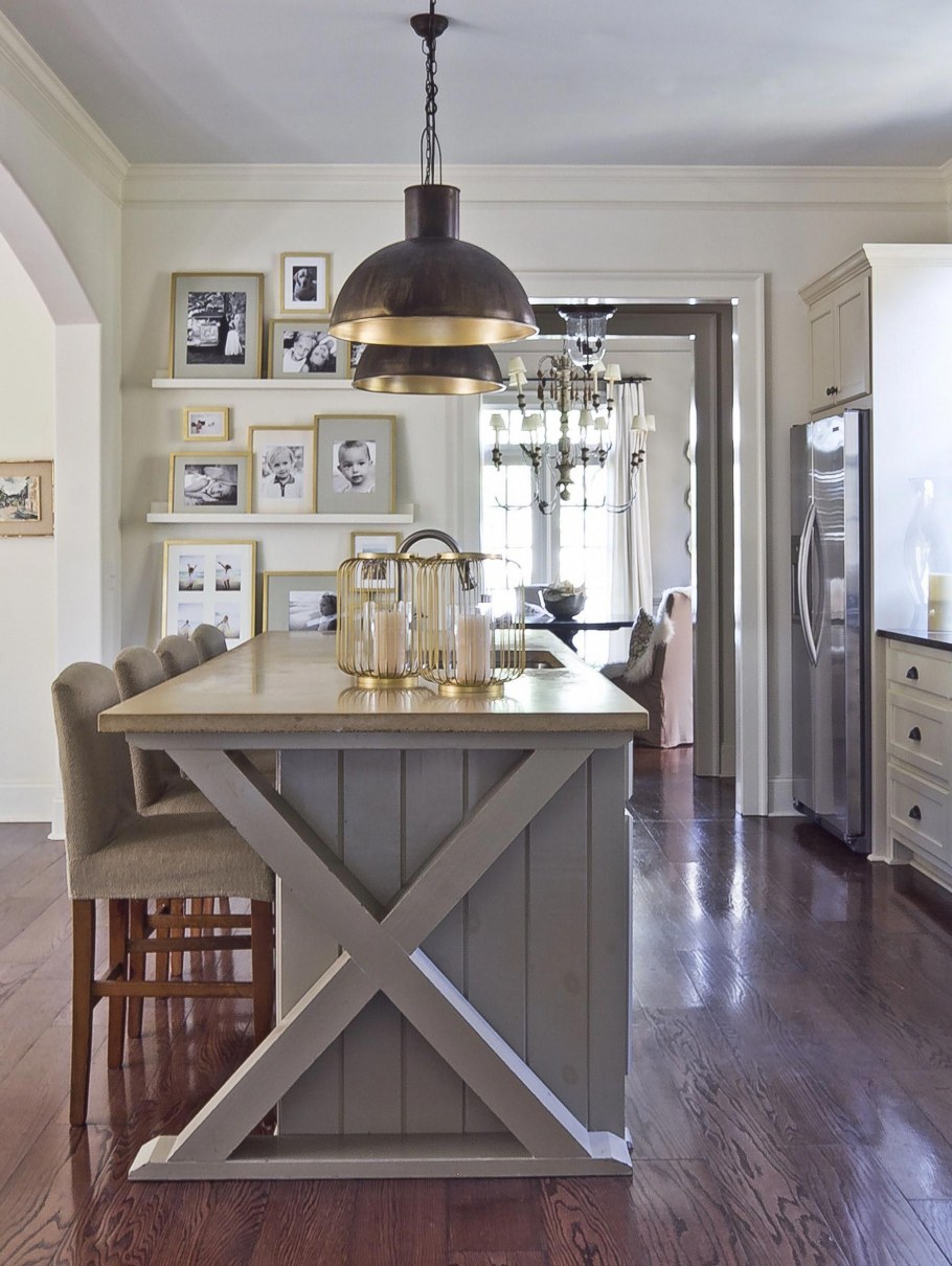 Барная стойка на кухне в стиле Кантри