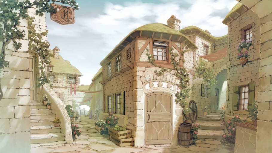 Старинная французская деревня дворик