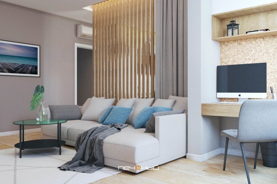 Печеный интерьер гостиной