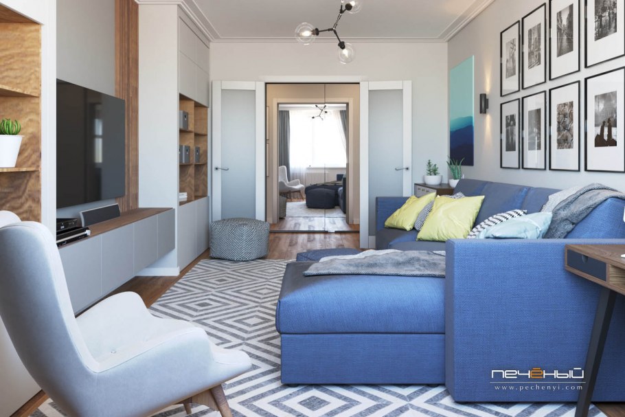 Кухня-гостиная Неоклассика 20 кв метров