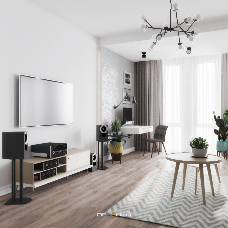 Скандинавский стиль в бежево белых тонах