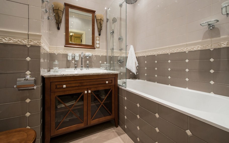 Ванная в стиле американская классика