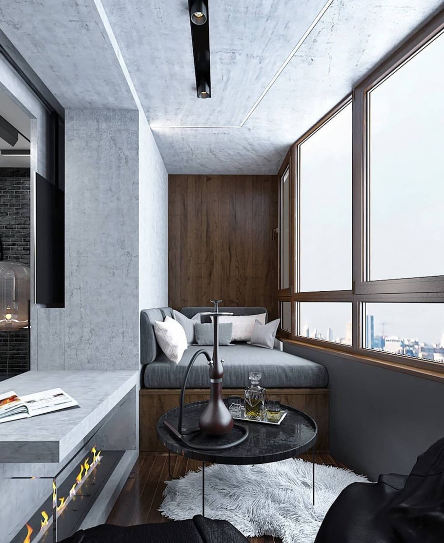 Уютный интерьер балкона