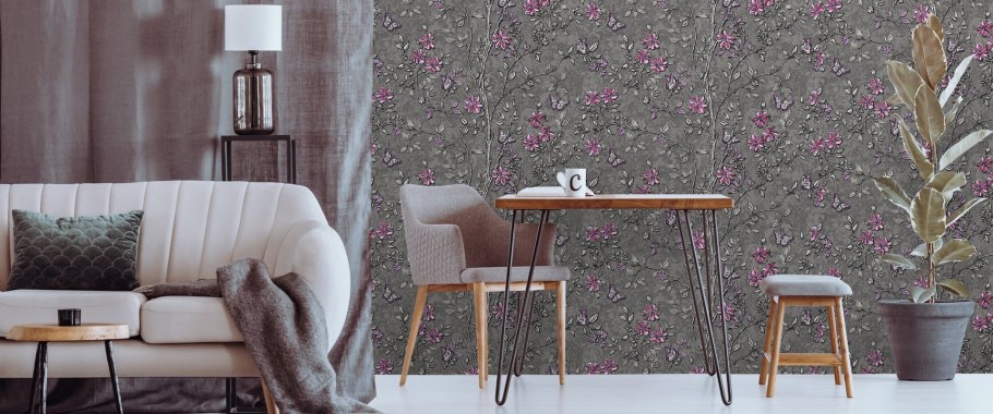 Комбинирование обоев в маленькой гостиной