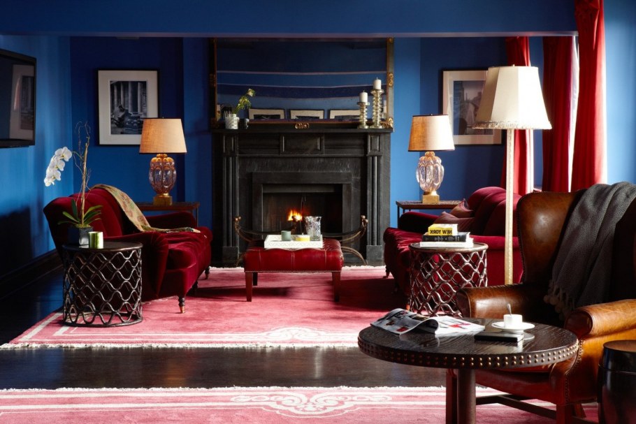 Бордовый цвет в интерьере