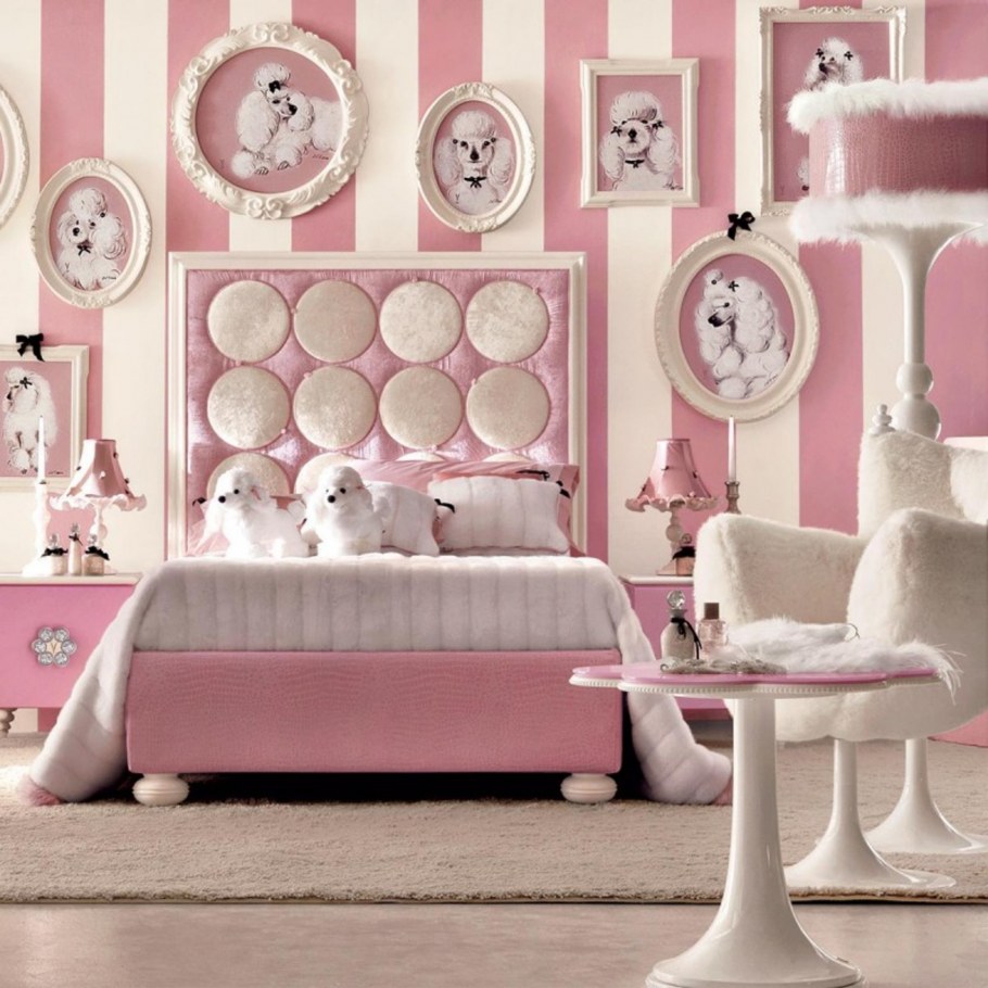 Спальня для девочки в розовых тонах