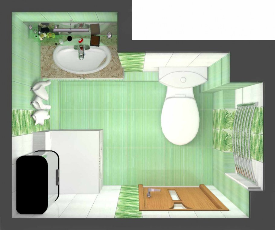 Эргономичная ванная комната с душем и туалетом