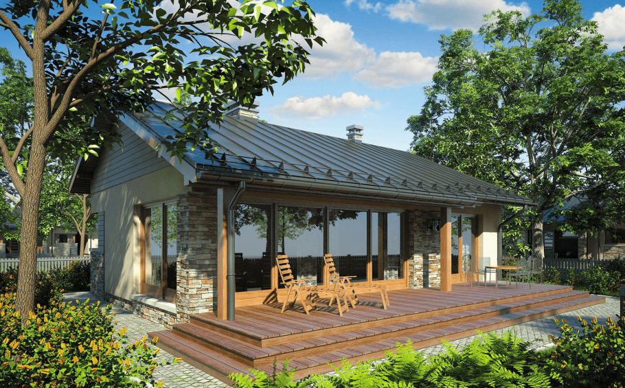 Баня 6х11 с террасой