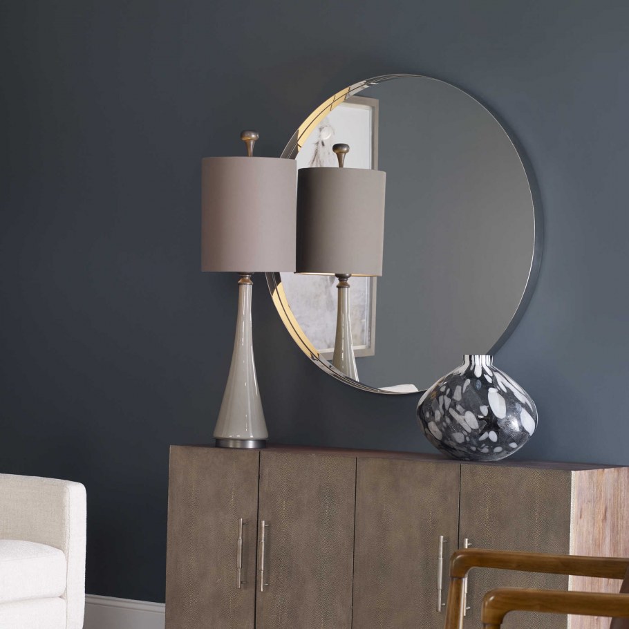 Овальное зеркало в стиле лофт