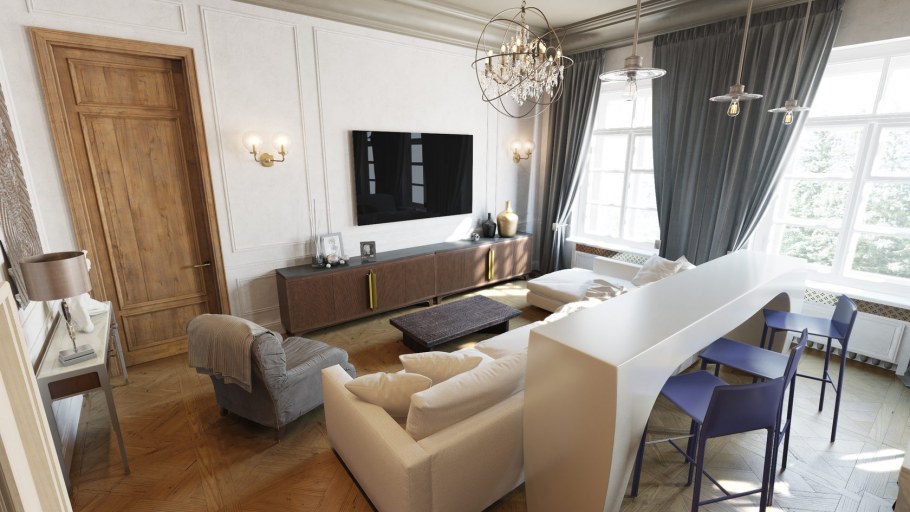 Светлая трехкомнатная квартира