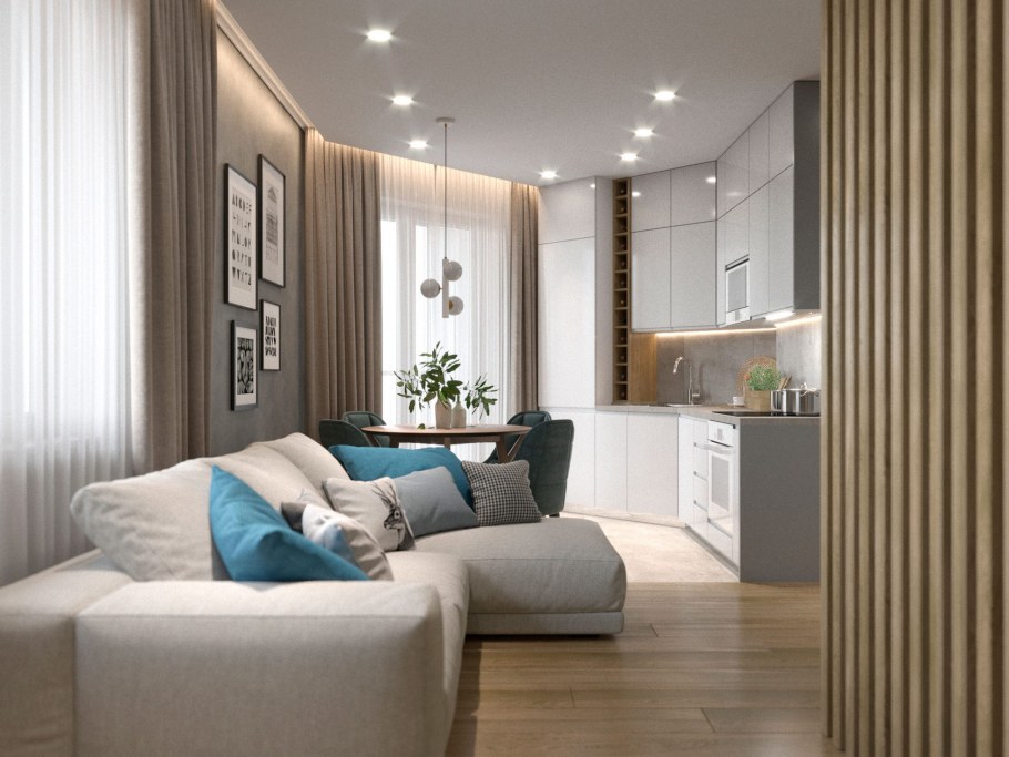 Дизайнер однокомнатной квартиры 40 кв.м