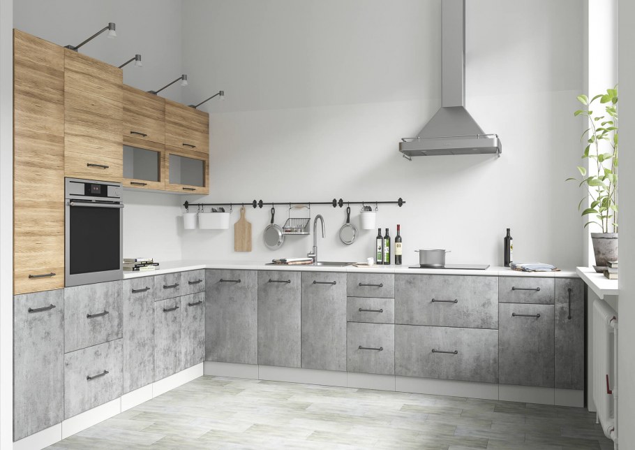 Кухни лофт дерево бетон