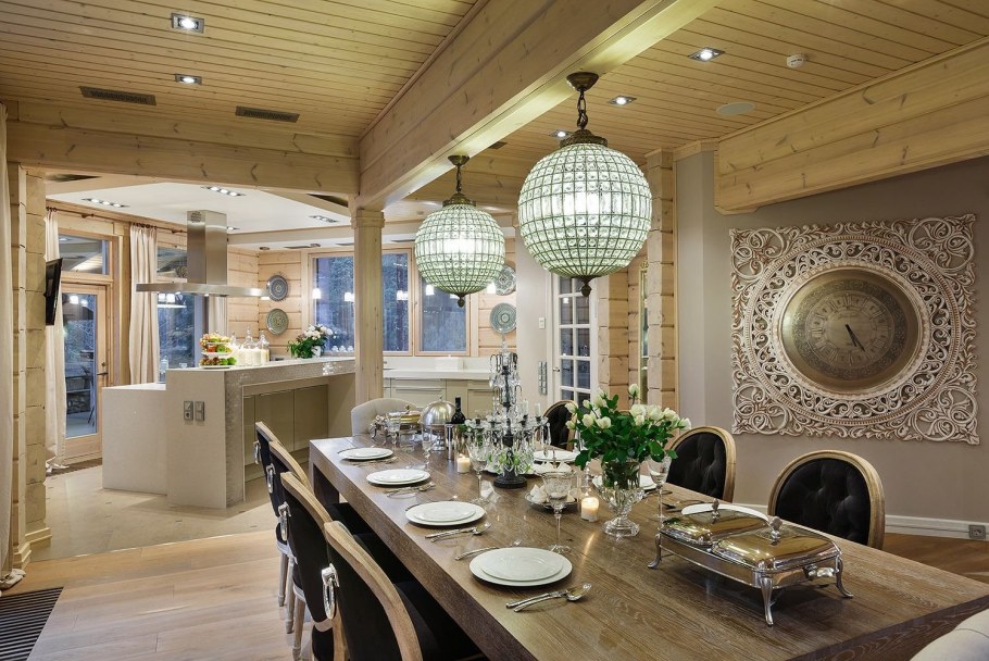 Современный деревянный интерьер